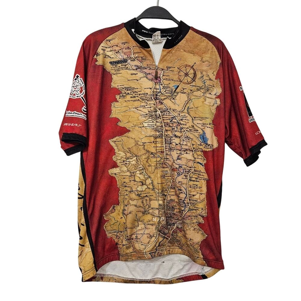 Louis Garneau Napa Valley Calistoga Bike Shop Cycling‎ Jersey Map Print Men’s L